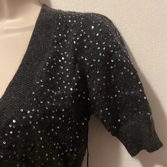 $100 - Black Friday - BCBG MAXAZRIA - puff slv sweater / charcoal heather - Picture 4 of 7